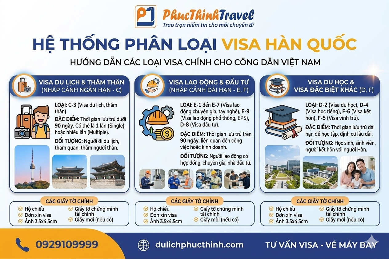 Hệ thống phân loại visa Hàn Quốc